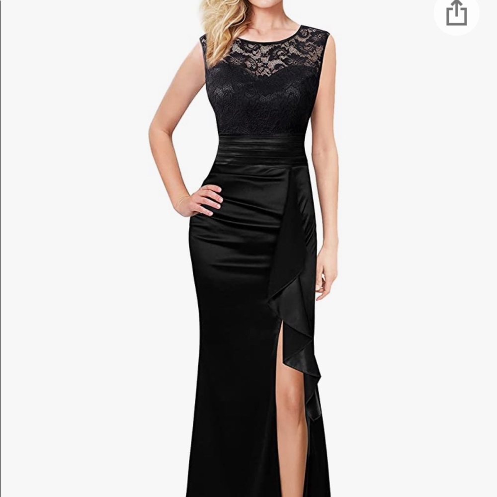 VFSHOW Womens Formal Ruched Ruffles Evening Prom and wedding guest dress. New.